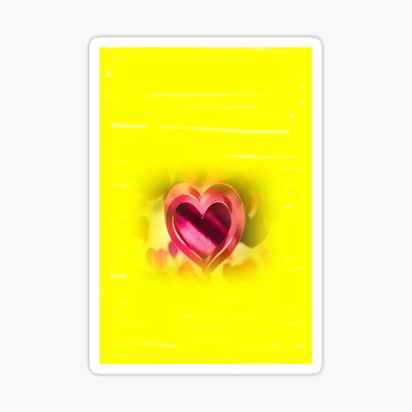 Artikel-Vorschau von Schönes rosa Herz auf hellem gelbem Hintergrund, designt und verkauft von robspencer.