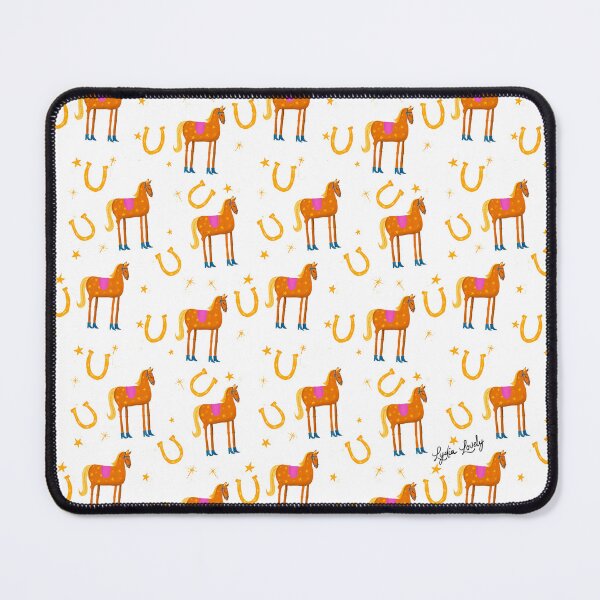 Artikelvorschau, Funny horse golden- pink background- with stars and blue boots entworfen und verkauft von Studio Lydia Lovely.