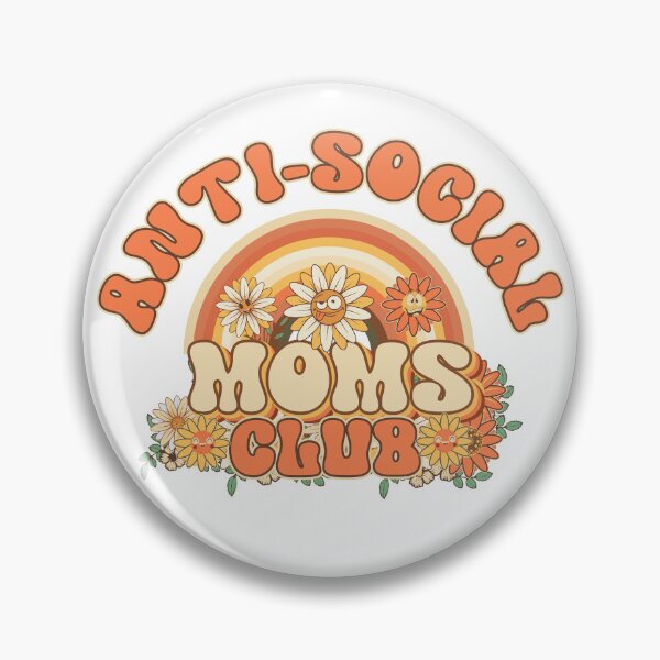 Item preview, Antisocial moms club Retro quote gift for funny mother Vintage floral pattern designed and sold by HomeCoquette.