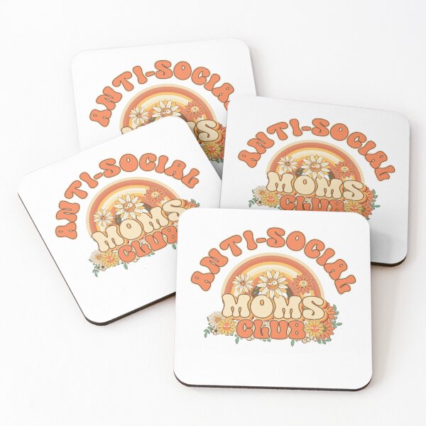 Item preview, Antisocial moms club Retro quote gift for funny mother Vintage floral pattern designed and sold by HomeCoquette.