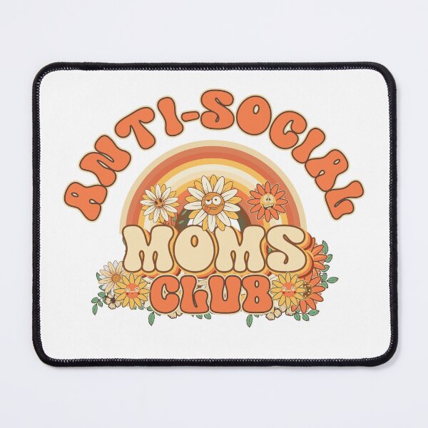 Item preview, Antisocial moms club Retro quote gift for funny mother Vintage floral pattern designed and sold by HomeCoquette.