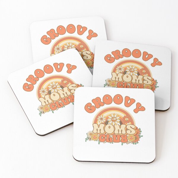 Item preview, Groovy moms club Retro quote gift for funny mother Vintage floral pattern designed and sold by HomeCoquette.