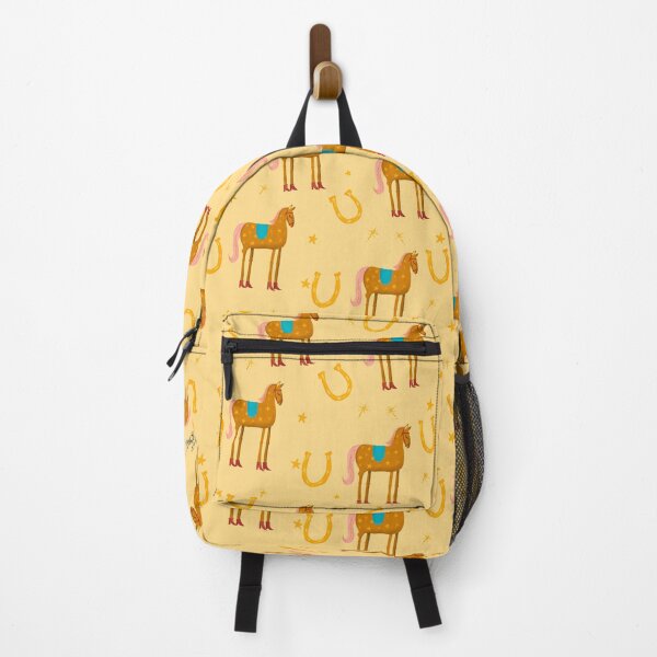 Artikelvorschau, Funny horse brown- yellow background- with stars and red boots pattern entworfen und verkauft von Studio Lydia  Lovely.