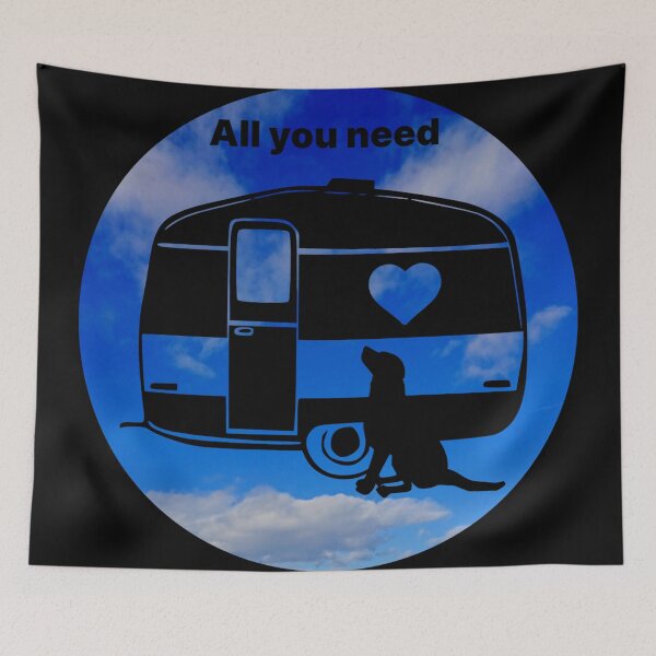 Item preview, ALL YOU NEED HEART DOG CARAVAN SKY designed and sold by Marni Scofidio Desi9ns.