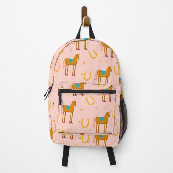 Artikelvorschau, Funny horse golden- pink background- with stars and red boots pattern entworfen und verkauft von Studio Lydia  Lovely.