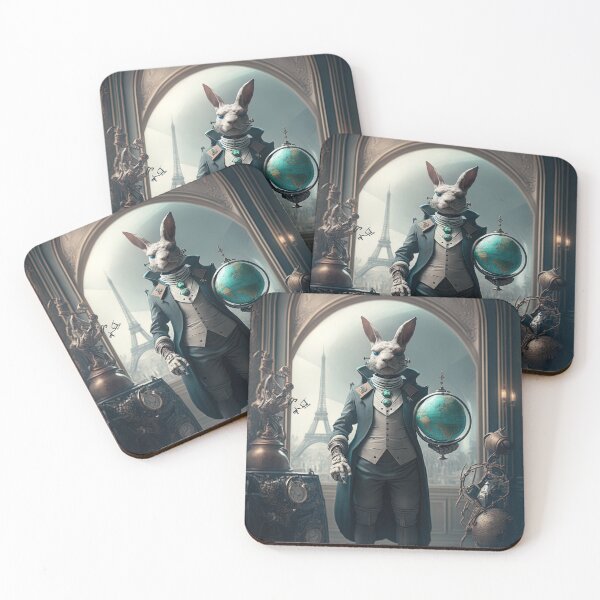 Item preview, Environmentalist Rabbit celebrating Earth Day - surrealist AI Generated Art designed and sold by Flowsaiartshop.