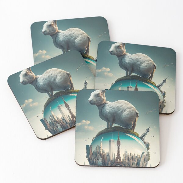 Item preview, Environmentalist Rabbit celebrating Earth Day - surrealist AI Generated Art designed and sold by Flowsaiartshop.