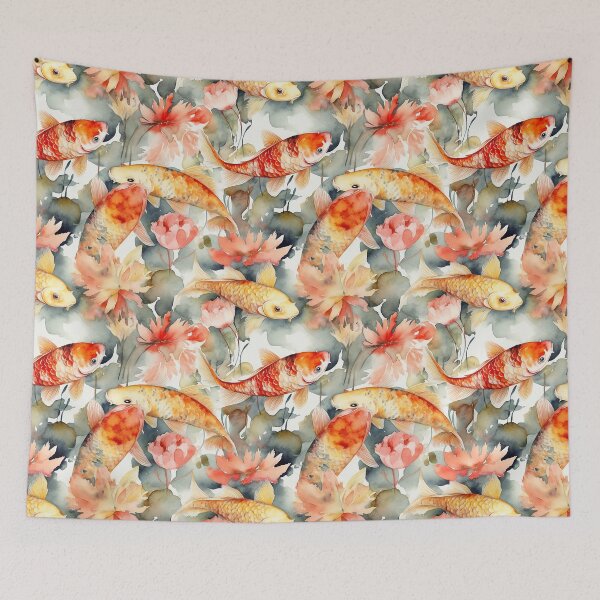 Artikelvorschau, Aquarell-Koi-Muster -3 entworfen und verkauft von PixelPusherArt.