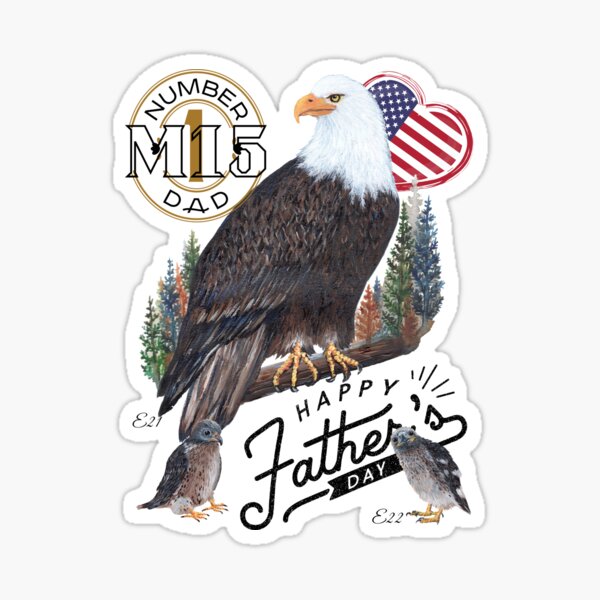 Happy Father's Day - Bald Eagle M15 Art Sticker for Sale by Tiffany Roy