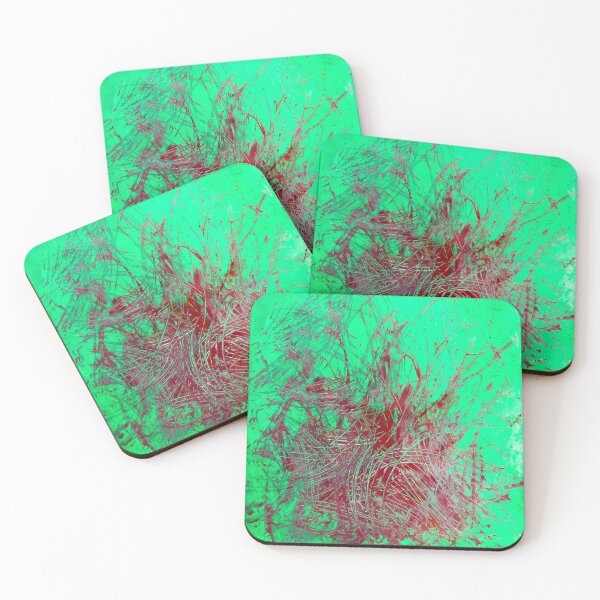 Item preview, 493. Struggle, abstract splash of colors red green designed and sold by Veera Zukova.