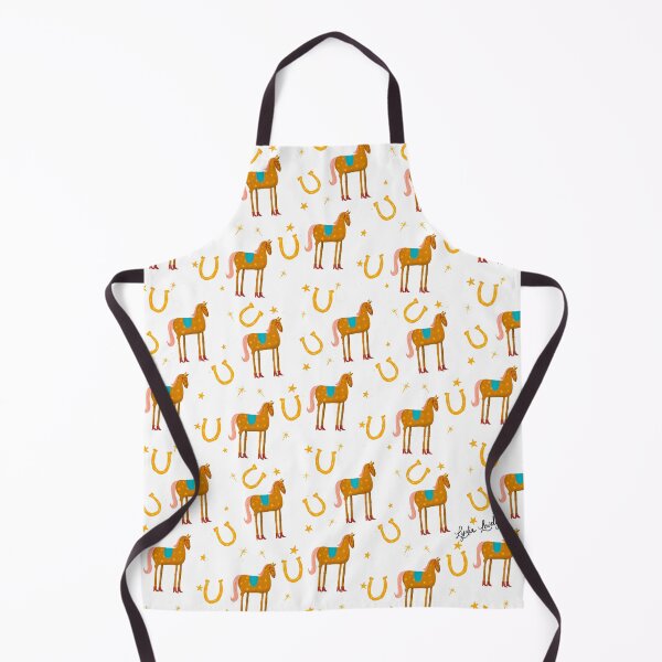 Artikelvorschau, Funny horse brown- white background- with stars and red boots pattern entworfen und verkauft von Studio Lydia Lovely.