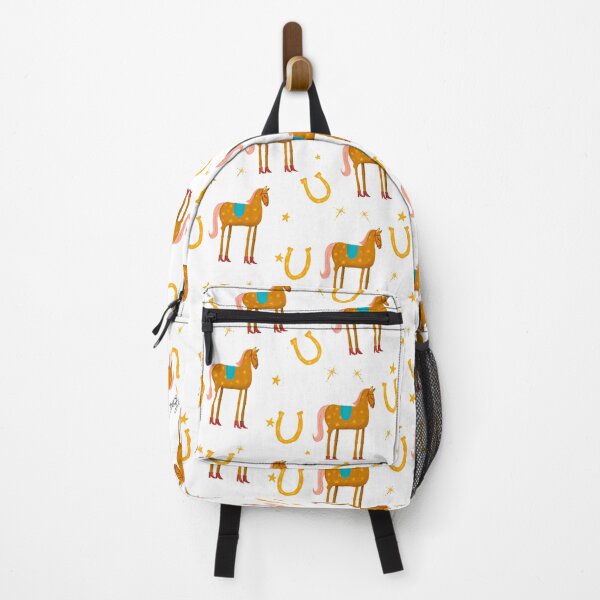 Artikelvorschau, Funny horse brown- white background- with stars and red boots pattern entworfen und verkauft von Studio Lydia Lovely.