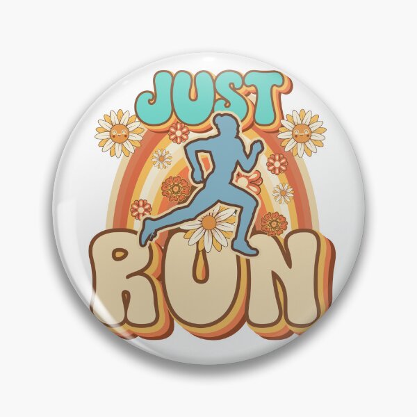 Item preview, Just run Runner retro quote  gift for running Vintage floral pattern designed and sold by HomeCoquette.
