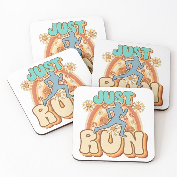 Item preview, Just run Runner retro quote  gift for running Vintage floral pattern designed and sold by HomeCoquette.