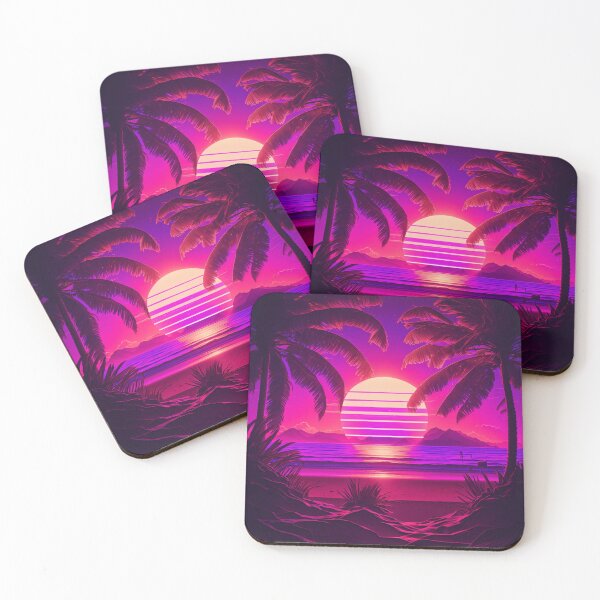 Item preview, Synthwave Palms And Sunset designed and sold by VhsNeon.