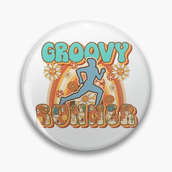 Item preview, Groovy Runner retro quote  gift for running Vintage floral pattern designed and sold by HomeCoquette.