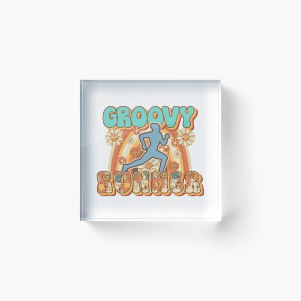 Item preview, Groovy Runner retro quote  gift for running Vintage floral pattern designed and sold by HomeCoquette.