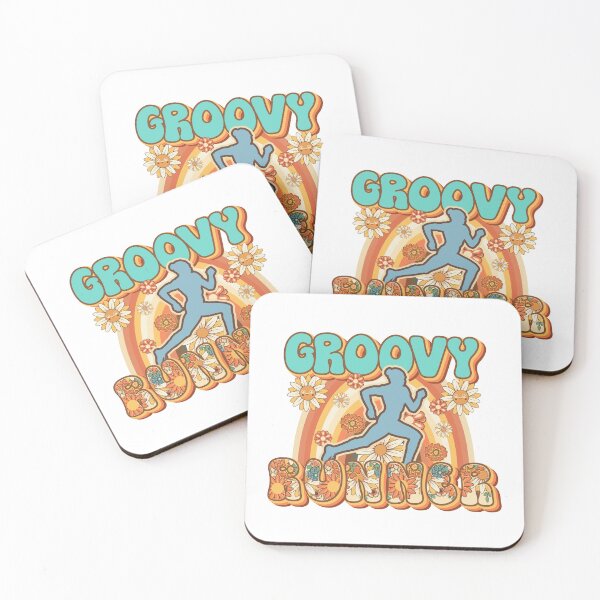 Item preview, Groovy Runner retro quote  gift for running Vintage floral pattern designed and sold by HomeCoquette.