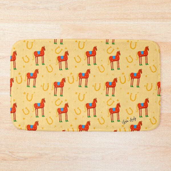 Artikelvorschau, Funny horse red- yellow background- with stars and green boots entworfen und verkauft von Studio Lydia Lovely.