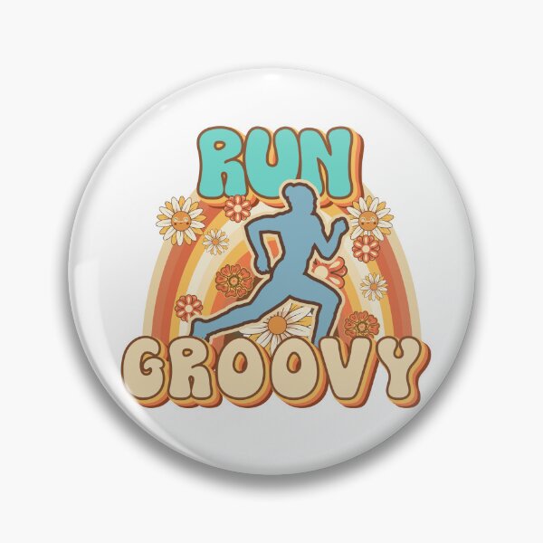 Item preview, Run groovy Runner retro quote  gift for running Vintage floral pattern designed and sold by HomeCoquette.