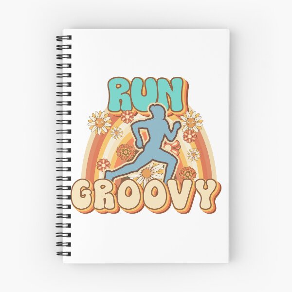 Item preview, Run groovy Runner retro quote  gift for running Vintage floral pattern designed and sold by HomeCoquette.
