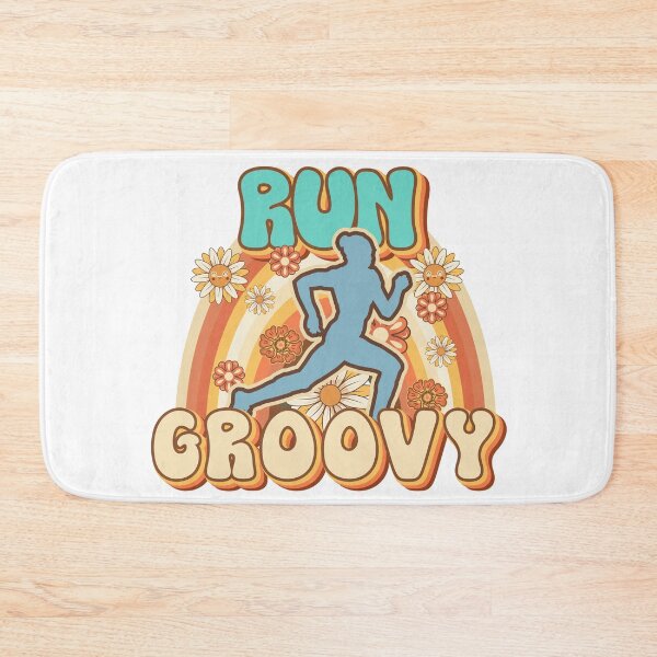Item preview, Run groovy Runner retro quote  gift for running Vintage floral pattern designed and sold by HomeCoquette.