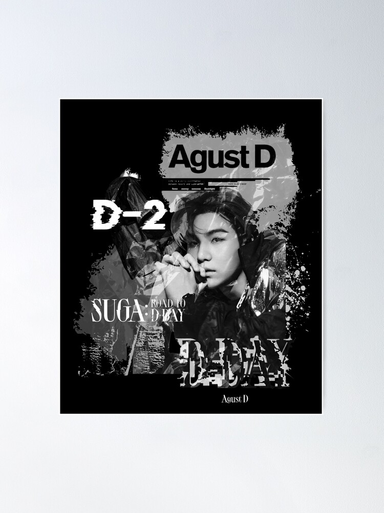  Agust D 'D-2' Signed Album Poster Poster Decorative