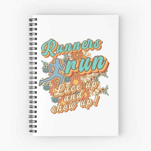 Item preview, Runners run lace up and show up Runner retro quote  gift for running Vintage floral pattern designed and sold by HomeCoquette.