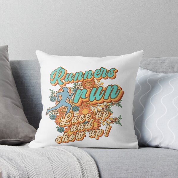 Item preview, Runners run lace up and show up Runner retro quote  gift for running Vintage floral pattern designed and sold by HomeCoquette.