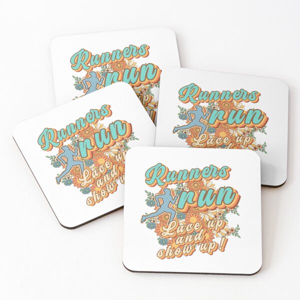 Item preview, Runners run lace up and show up Runner retro quote  gift for running Vintage floral pattern designed and sold by HomeCoquette.