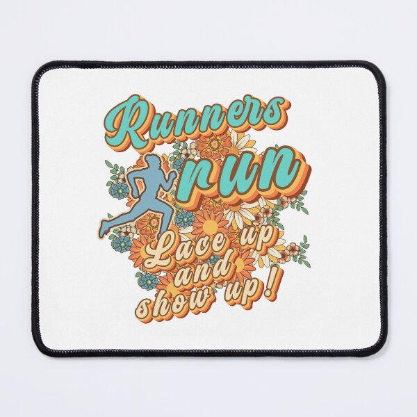 Item preview, Runners run lace up and show up Runner retro quote gift for running Vintage floral pattern designed and sold by HomeCoquette.