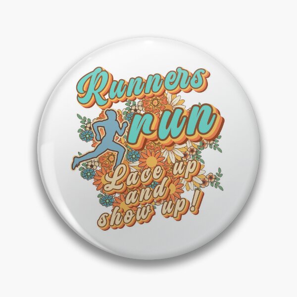 Item preview, Runners run lace up and show up Runner retro quote  gift for running Vintage floral pattern designed and sold by HomeCoquette.