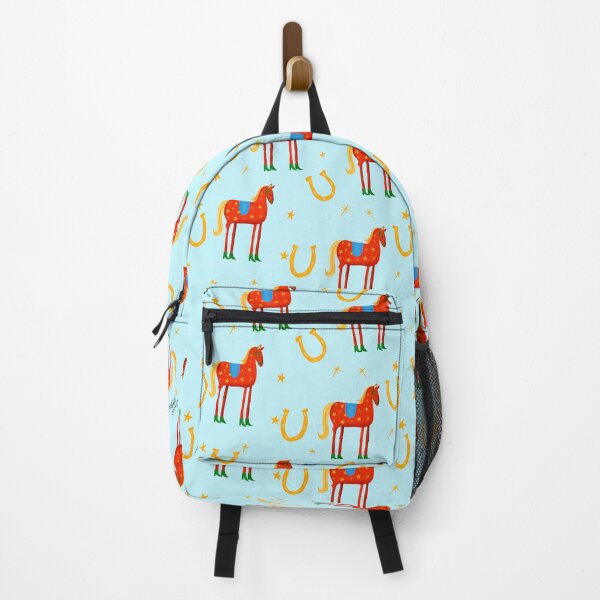 Artikelvorschau, Funny horse red- blue background- with stars and blue boots pattern entworfen und verkauft von Studio Lydia  Lovely.