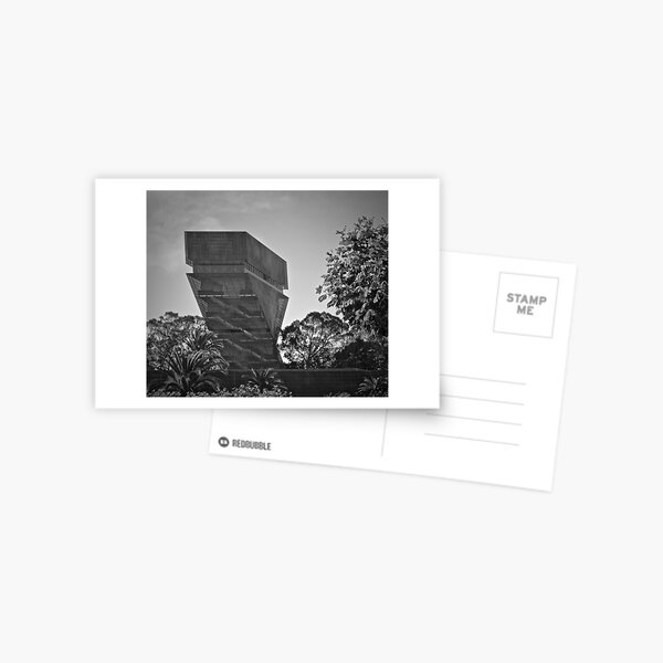De Young Museum in Black and White Postcard