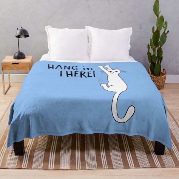 Item preview, White Cat Holding on with Claws - Hang in There! designed and sold by Jenn Inashvili.