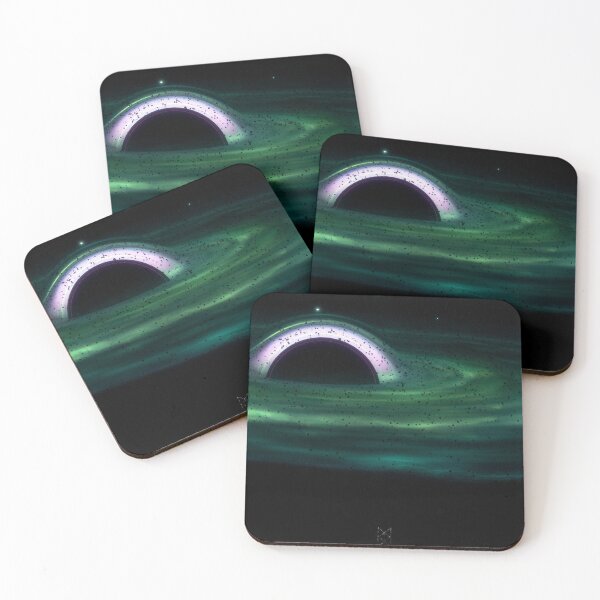 Item preview, Cosmic Whirlpool: Dark Green Blackhole & Rose-Hued Illumination Amidst Space Debris designed and sold by Moronhir.