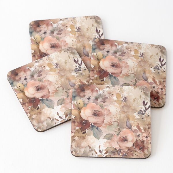 Item preview, Brown Watercolor Flowers Seamless Pattern designed and sold by seamlessStuff.