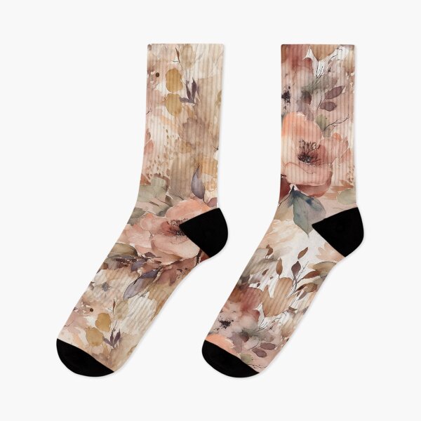 Item preview, Brown Watercolor Flowers Seamless Pattern designed and sold by seamlessStuff.