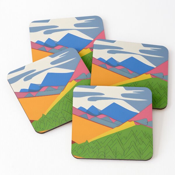 Item preview, Colorful drawing of mountains designed and sold by brandway.