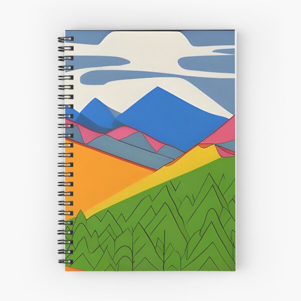 Item preview, Colorful drawing of mountains designed and sold by brandway.