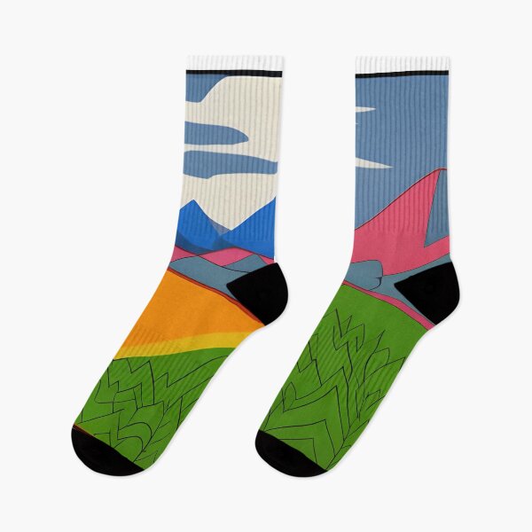Item preview, Colorful drawing of mountains designed and sold by brandway.
