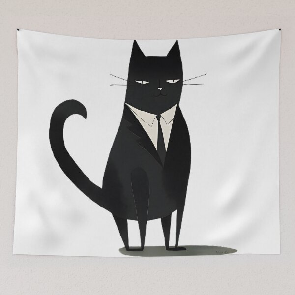 Item preview, Black Cat in a Business Suit designed and sold by DonDiLuca.