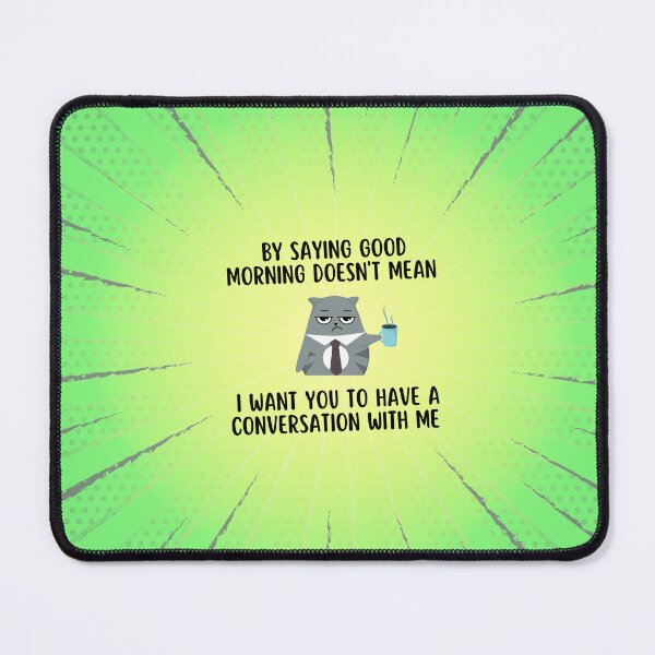 Item preview, Morning Grouch Cat, Retro Comic Green Rays Background designed and sold by AlfabetDesign.