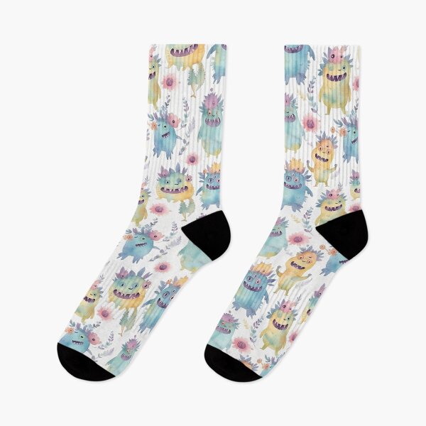 Item preview, Funky Little Flower Monsters Blue designed and sold by TheKellyGirls.