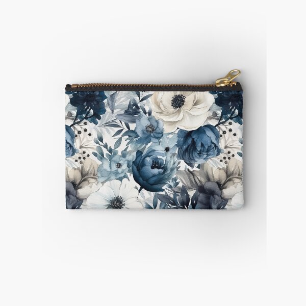 Item preview, Navy and White Watercolor Flowers Seamless Pattern designed and sold by seamlessStuff.