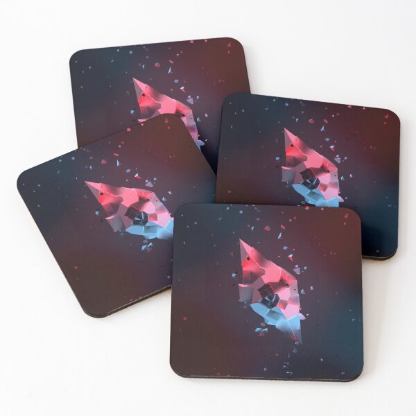 Item preview, Shattered Octahedron: Neon Fragments in a Dazzling Dance of Blue & Red designed and sold by Moronhir.
