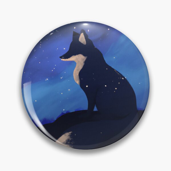 Item preview, blue fox on a starry night designed and sold by CyberCult Store.