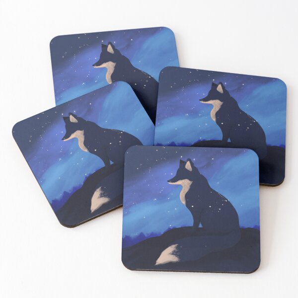 Item preview, blue fox on a starry night designed and sold by CyberCult Store.