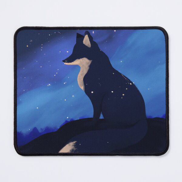 Item preview, blue fox on a starry night designed and sold by CyberCult Store.