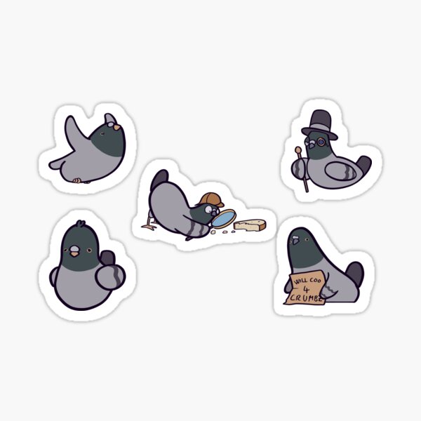 Funky Little Pigeon Sticker for Sale by sillysellsstuff